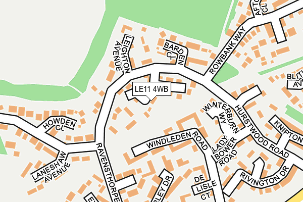 LE11 4WB map - OS OpenMap – Local (Ordnance Survey)