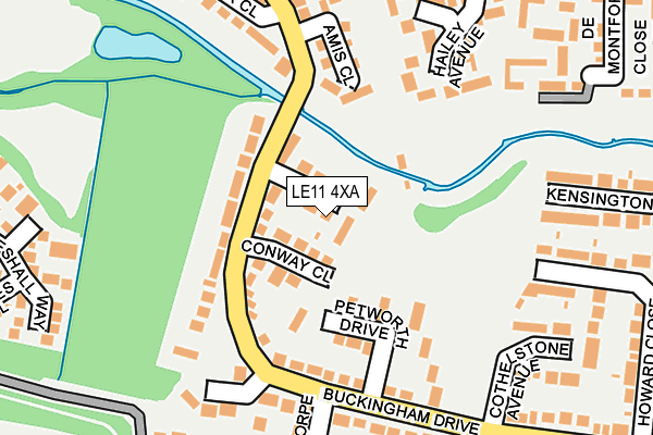 LE11 4XA map - OS OpenMap – Local (Ordnance Survey)