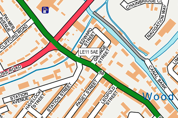 LE11 5AE map - OS OpenMap – Local (Ordnance Survey)