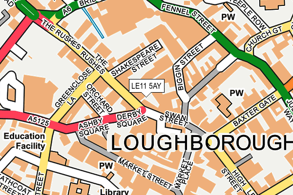 LE11 5AY map - OS OpenMap – Local (Ordnance Survey)