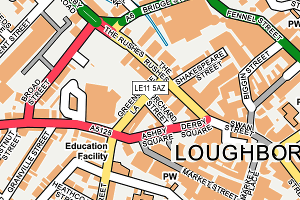 LE11 5AZ map - OS OpenMap – Local (Ordnance Survey)