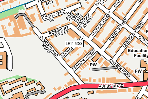 LE11 5DQ map - OS OpenMap – Local (Ordnance Survey)