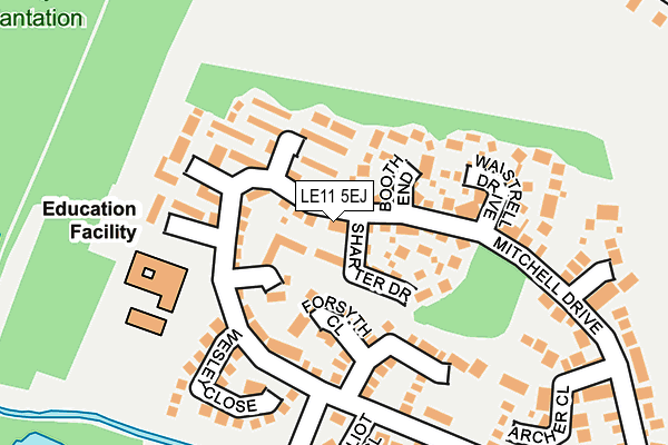 LE11 5EJ map - OS OpenMap – Local (Ordnance Survey)