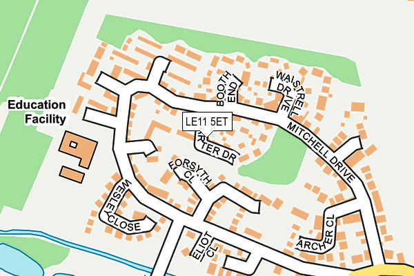 LE11 5ET map - OS OpenMap – Local (Ordnance Survey)