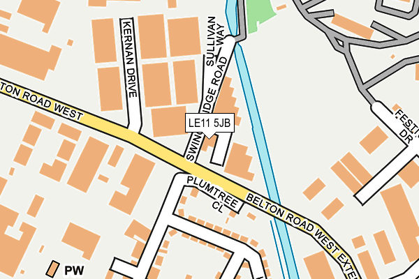 LE11 5JB map - OS OpenMap – Local (Ordnance Survey)