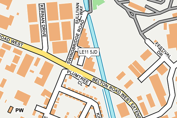 LE11 5JD map - OS OpenMap – Local (Ordnance Survey)