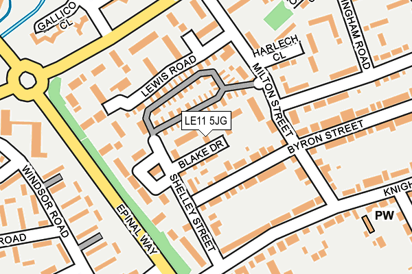 LE11 5JG map - OS OpenMap – Local (Ordnance Survey)