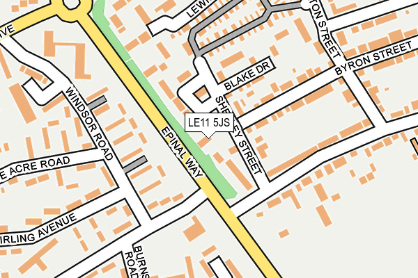 LE11 5JS map - OS OpenMap – Local (Ordnance Survey)
