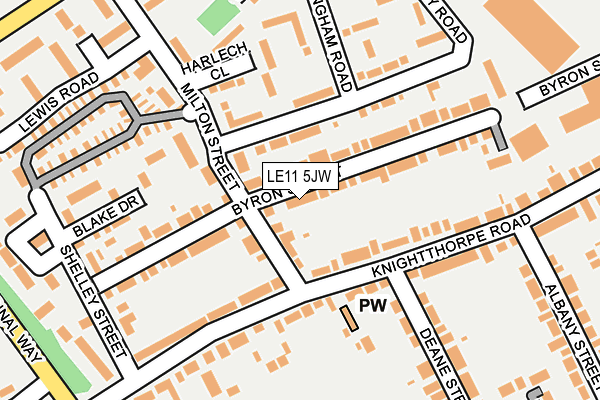 LE11 5JW map - OS OpenMap – Local (Ordnance Survey)