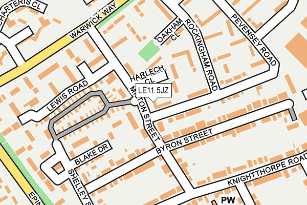 LE11 5JZ map - OS OpenMap – Local (Ordnance Survey)