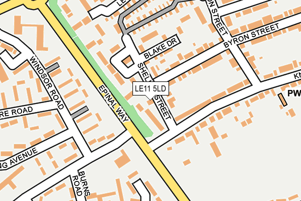 LE11 5LD map - OS OpenMap – Local (Ordnance Survey)