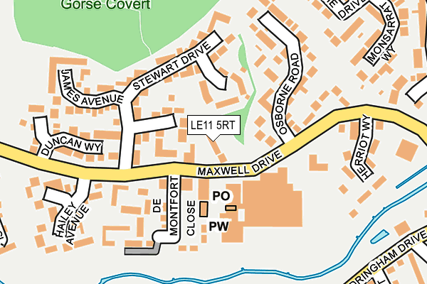 LE11 5RT map - OS OpenMap – Local (Ordnance Survey)