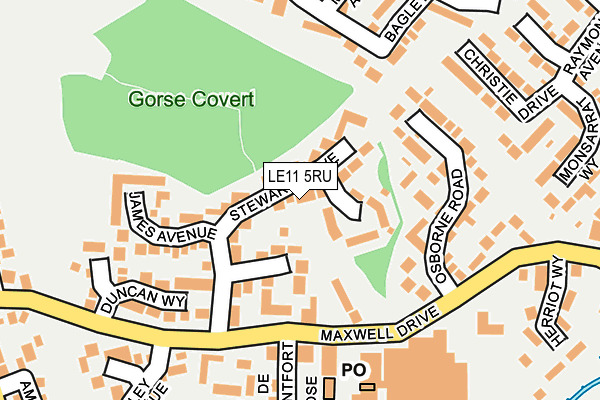 LE11 5RU map - OS OpenMap – Local (Ordnance Survey)