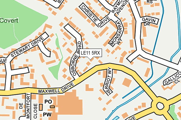 LE11 5RX map - OS OpenMap – Local (Ordnance Survey)