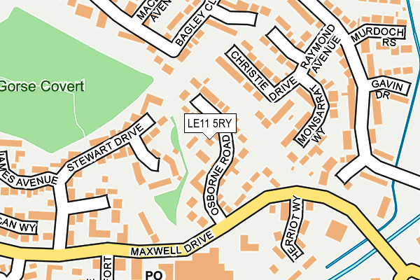 LE11 5RY map - OS OpenMap – Local (Ordnance Survey)