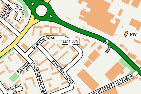 LE11 5UA map - OS OpenMap – Local (Ordnance Survey)