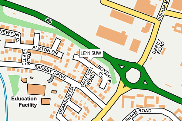 LE11 5UW map - OS OpenMap – Local (Ordnance Survey)