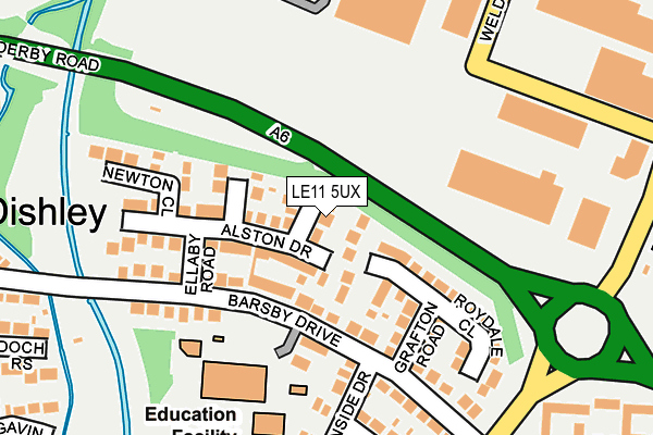 LE11 5UX map - OS OpenMap – Local (Ordnance Survey)