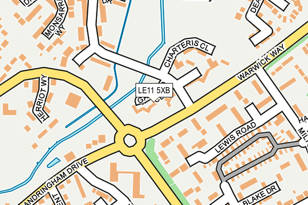 LE11 5XB map - OS OpenMap – Local (Ordnance Survey)