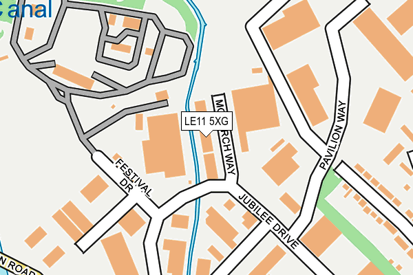 LE11 5XG map - OS OpenMap – Local (Ordnance Survey)