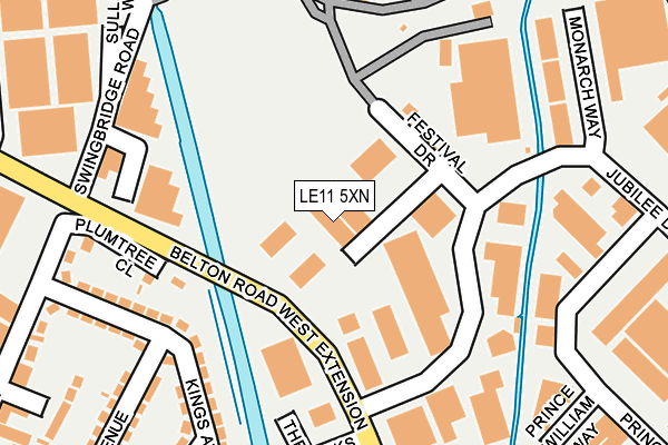 LE11 5XN map - OS OpenMap – Local (Ordnance Survey)