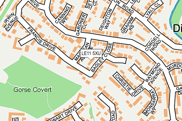 LE11 5XU map - OS OpenMap – Local (Ordnance Survey)