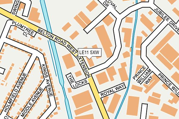 LE11 5XW map - OS OpenMap – Local (Ordnance Survey)