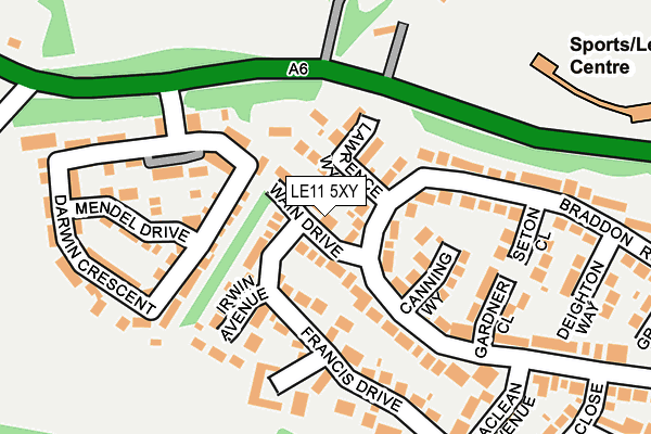 LE11 5XY map - OS OpenMap – Local (Ordnance Survey)