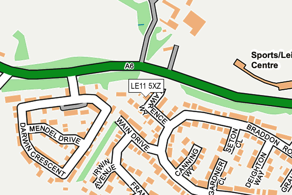 LE11 5XZ map - OS OpenMap – Local (Ordnance Survey)