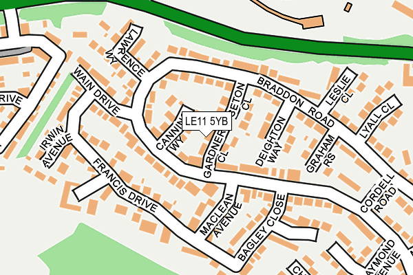 LE11 5YB map - OS OpenMap – Local (Ordnance Survey)