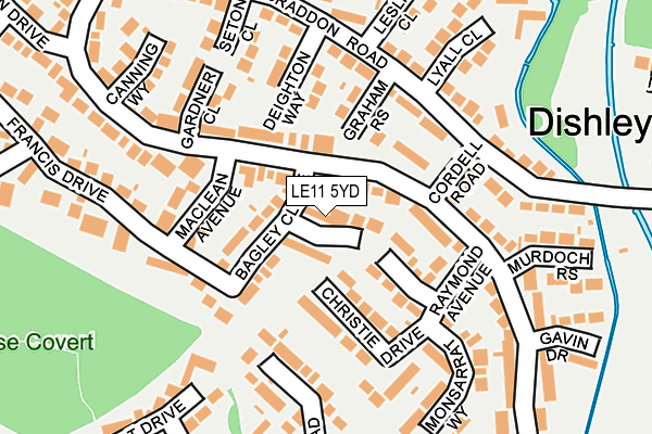 LE11 5YD map - OS OpenMap – Local (Ordnance Survey)