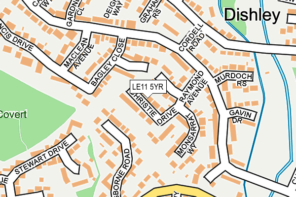 LE11 5YR map - OS OpenMap – Local (Ordnance Survey)