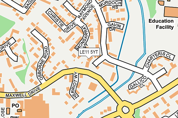 LE11 5YT map - OS OpenMap – Local (Ordnance Survey)