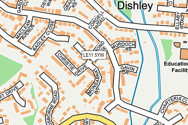 LE11 5YW map - OS OpenMap – Local (Ordnance Survey)