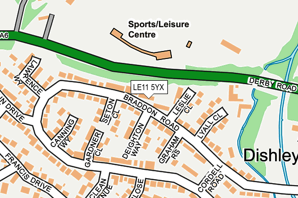 LE11 5YX map - OS OpenMap – Local (Ordnance Survey)