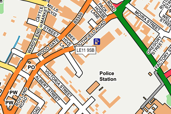 LE11 9SB map - OS OpenMap – Local (Ordnance Survey)