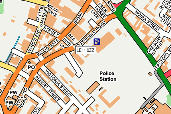 LE11 9ZZ map - OS OpenMap – Local (Ordnance Survey)