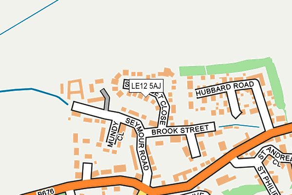 LE12 5AJ map - OS OpenMap – Local (Ordnance Survey)