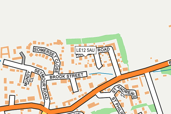 LE12 5AU map - OS OpenMap – Local (Ordnance Survey)