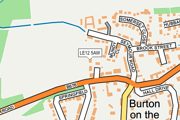 LE12 5AW map - OS OpenMap – Local (Ordnance Survey)