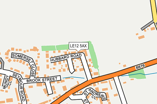 LE12 5AX map - OS OpenMap – Local (Ordnance Survey)