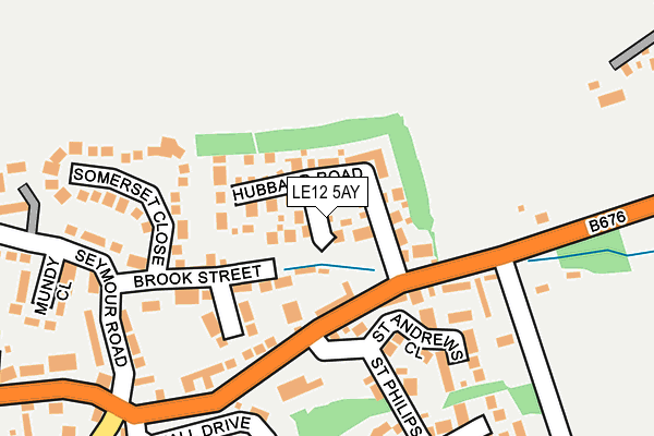 LE12 5AY map - OS OpenMap – Local (Ordnance Survey)