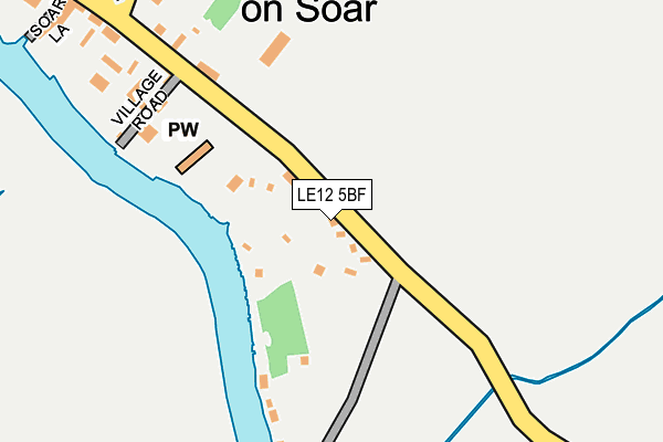 LE12 5BF map - OS OpenMap – Local (Ordnance Survey)