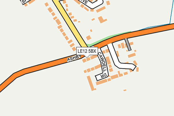 LE12 5BX map - OS OpenMap – Local (Ordnance Survey)