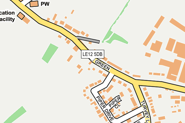 LE12 5DB map - OS OpenMap – Local (Ordnance Survey)