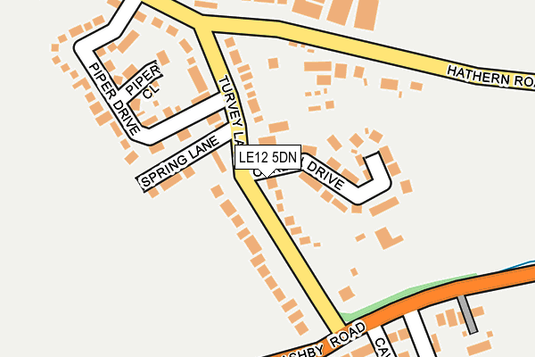 LE12 5DN map - OS OpenMap – Local (Ordnance Survey)
