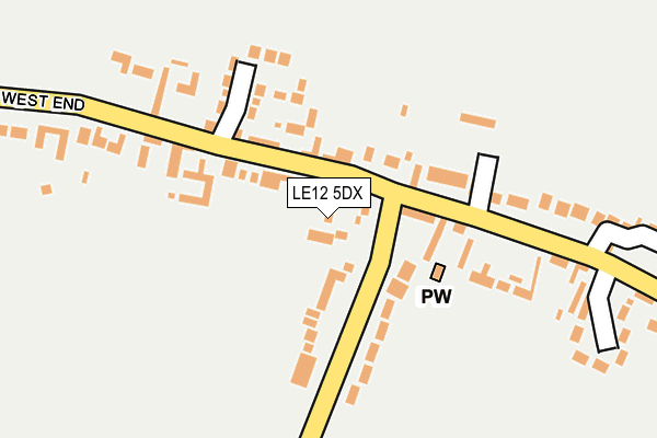 LE12 5DX map - OS OpenMap – Local (Ordnance Survey)