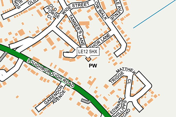 LE12 5HX map - OS OpenMap – Local (Ordnance Survey)