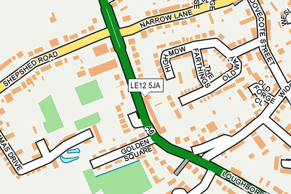LE12 5JA map - OS OpenMap – Local (Ordnance Survey)