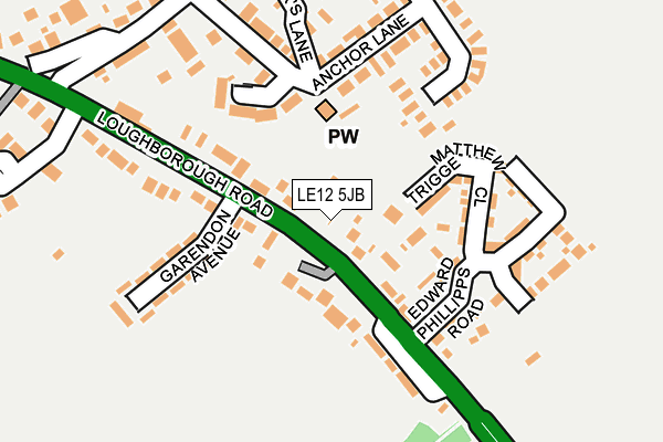 LE12 5JB map - OS OpenMap – Local (Ordnance Survey)